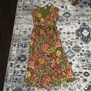 Garmetory Voloshin Floral V-Neck Maxi Dress Robe adjustable